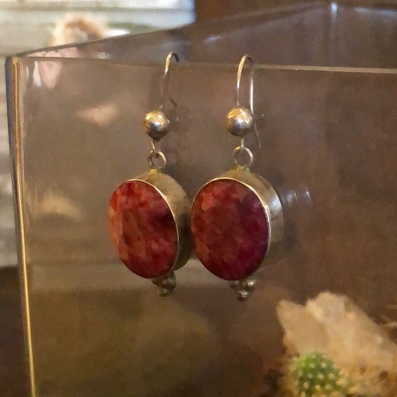 Kashmir Raw Ruby Earrings - Picture 2 of 11